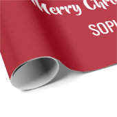 メリークリスマスサンタスレイユニコパーソナライズされたーン ラッピングペーパー (ロールコーナー)