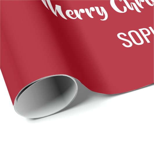 メリークリスマスサンタスレイユニコパーソナライズされたーン ラッピングペーパー (ロールコーナー)