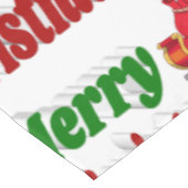 メリークリスマスサンタスレハイレッドグリーンタイポグラフィ テーブルクロス (アングル)