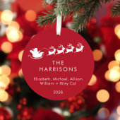 メリークリスマスサンタスレーパーソナライズされたグ赤 メタルオーナメント