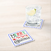 メリークリスマスサンタソリ–61049 Tシャツフード付きスウェットシャツ ペーパーコースター (インサイチュ)