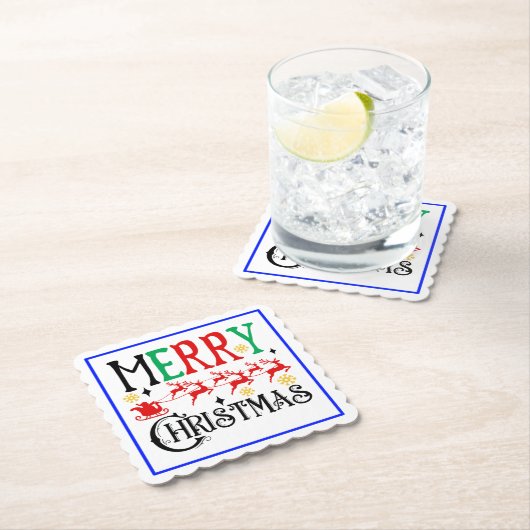 メリークリスマスサンタソリ–61049 Tシャツフード付きスウェットシャツ ペーパーコースター (インサイチュ)