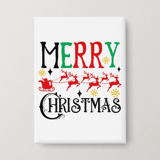 メリークリスマスサンタソリ–61049 Tシャツ 缶バッジ (正面)