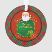 メリークリスマスサンタタータンチェックプレイド オーナメント (裏面)