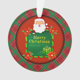 メリークリスマスサンタタータンチェックプレイド オーナメント