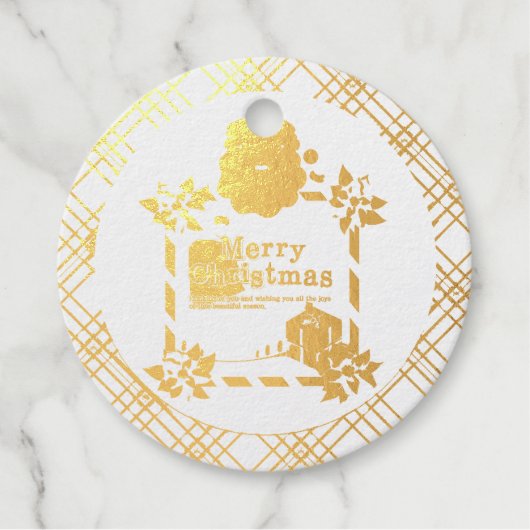 メリークリスマスサンタタータンチェックプレイド フェイバータグ (正面)