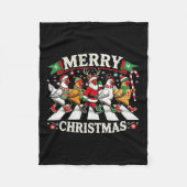 メリークリスマスサンタチキンズおもしろいラバーファームAn フリースブランケット (正面)