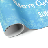 メリークリスマスサンタツリーギフトのパーソナライズ名 ラッピングペーパー (ロールコーナー)