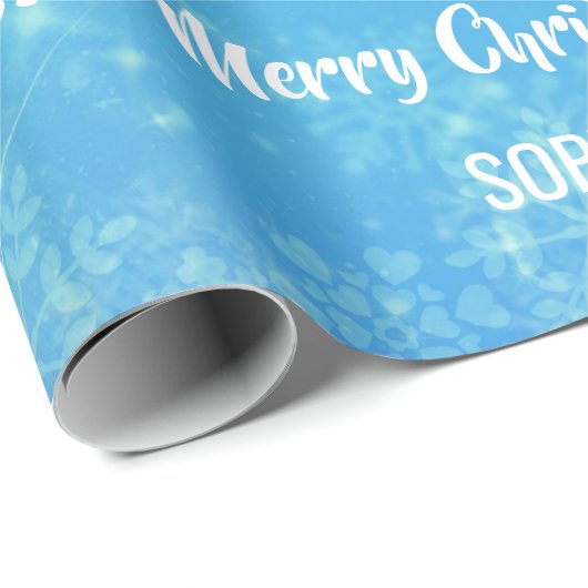 メリークリスマスサンタツリーギフトのパーソナライズ名 ラッピングペーパー (ロールコーナー)