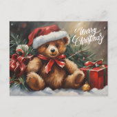 メリークリスマスサンタテディベア シーズンポストカード (正面)