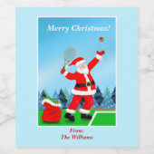 メリークリスマスサンタテニス ワインラベル (シングルラベル)