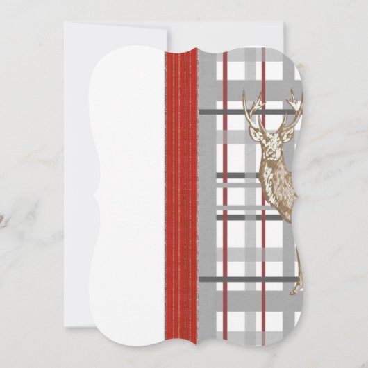 メリークリスマスサンタディアPlaidフラットグリーティングカード カード (裏面)