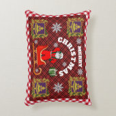 メリークリスマスサンタデコールアクセント枕 アクセントクッション (正面(垂直))