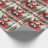 メリークリスマスサンタデザイン ラッピングペーパー (角)