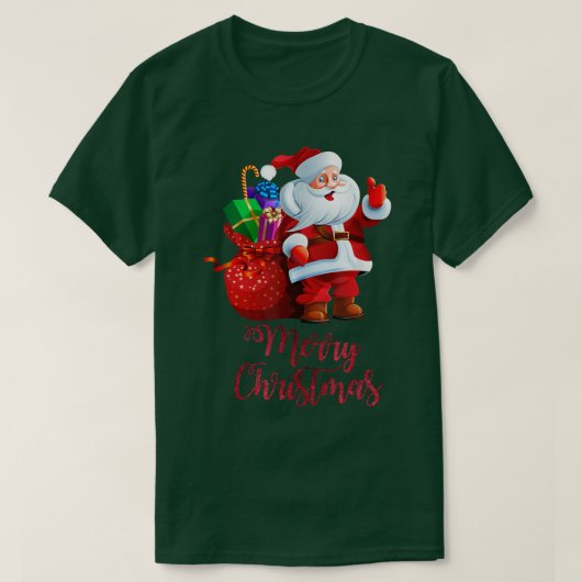 メリークリスマスサンタデリバリーギフトホリデーXm Tシャツ (デザイン正面)