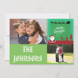 メリークリスマスサンタトナカイ赤い雪だるまツリー シーズンカード