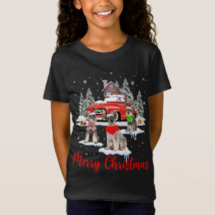 メリークリスマスサンタトナカイ赤とシュナウザー Tシャツ
