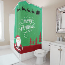 メリークリスマスサンタトナカイ雪の結晶グリーン