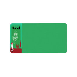 メリークリスマスサンタトナカイ雪の結晶グリーン ラベル