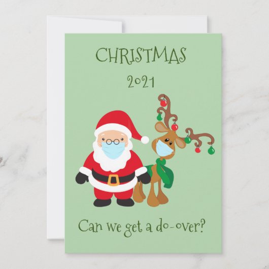 メリークリスマスサンタトナカイ顔マスク2020 シーズンカード (正面)