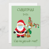 メリークリスマスサンタトナカイ顔マスク2020 シーズンカード (正面/裏面)