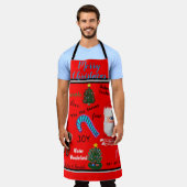 メリークリスマスサンタトナカイ エプロン (着用した状態)