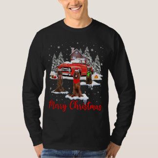 メリークリスマスサンタトナカイRとアイリッシュセッター Tシャツ