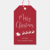 メリークリスマスサンタトナディースリーレッド ギフトタグ (正面)