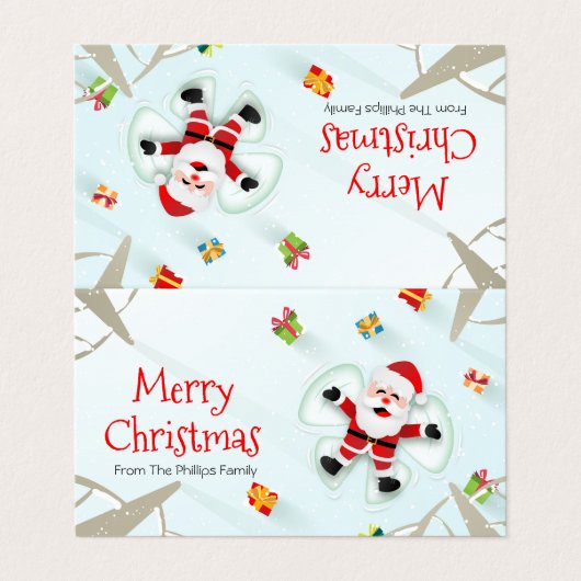 メリークリスマスサンタトリートグディーバッグラベル 名刺 (外部フラット)