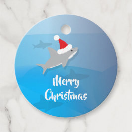 メリークリスマスサンタハットかわいいシャークホリデー フェイバータグ