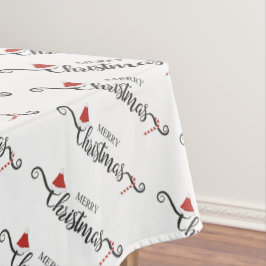 メリークリスマスサンタハットとキャンディーキャン テーブルクロス