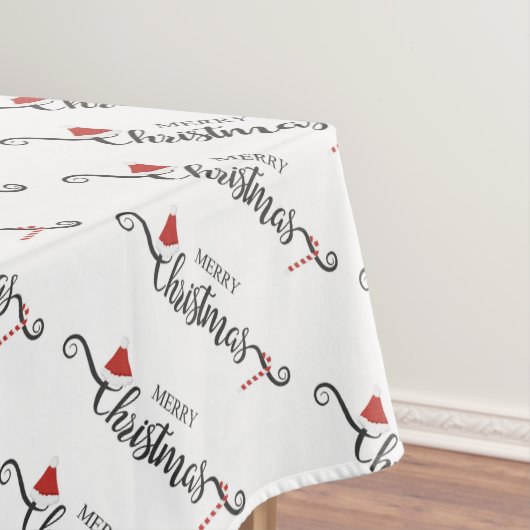 メリークリスマスサンタハットとキャンディーキャン テーブルクロス (インサイチュ)