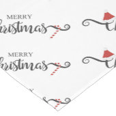 メリークリスマスサンタハットとキャンディーキャン ミディアムテーブルランナー (コーナー)
