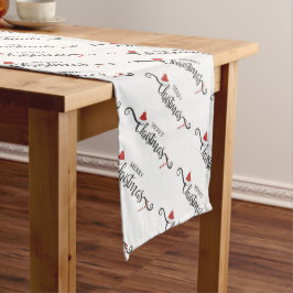 メリークリスマスサンタハットとキャンディーキャン ミディアムテーブルランナー