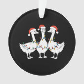 メリークリスマスサンタハットダックスホリデークリスマスダック オーナメント (正面)