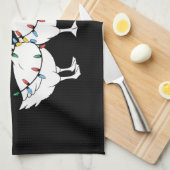 メリークリスマスサンタハットダックスホリデークリスマスダック キッチンタオル (四つ折り)