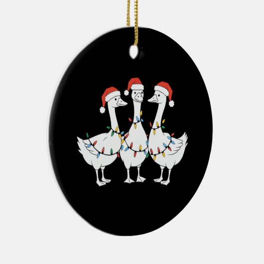 メリークリスマスサンタハットダックスホリデークリスマスダック セラミックオーナメント (右)