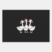 メリークリスマスサンタハットダックスホリデークリスマスダック ラッピングペーパーシート (正面)