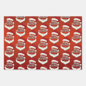 メリークリスマスサンタハットパターン ラッピングペーパーシート (正面)