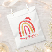 メリークリスマスサンタハットレインボーパーソナライズされた フェイバーバッグ (クリップ留めされた状態)