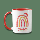 メリークリスマスサンタハットレインボーパーソナライズされた マグカップ