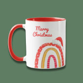 メリークリスマスサンタハットレインボーモダンホリデー マグカップ