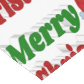 メリークリスマスサンタハットレッドグリーンタイポグラフィ テーブルクロス (アングル)