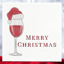 メリークリスマスサンタハットワイングラスのホリデーパーティー