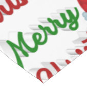 メリークリスマスサンタハット赤い緑のスクリプト テーブルクロス (アングル)