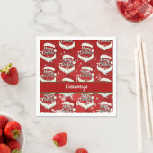 メリークリスマスサンタハット スタンダードカクテルナプキン (インサイチュ)