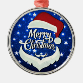 メリークリスマスサンタハット メタルオーナメント
