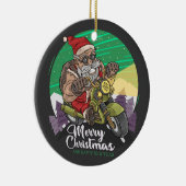 メリークリスマスサンタバイクもしくは自転車に乗る人セラミックオーナメント セラミックオーナメント (右)