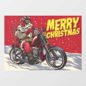メリークリスマスサンタバイクもしくは自転車に乗る人 ウィンドウサイン (シート)
