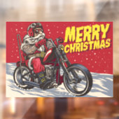 メリークリスマスサンタバイクもしくは自転車に乗る人 ウィンドウサイン (シート2)